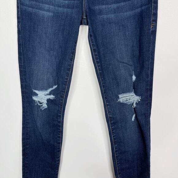 Frame Womens 24 Le Skinny de Jeanne Jeans Distressed Ripped Fray Hem Wriley Wash - Picture 4 of 13